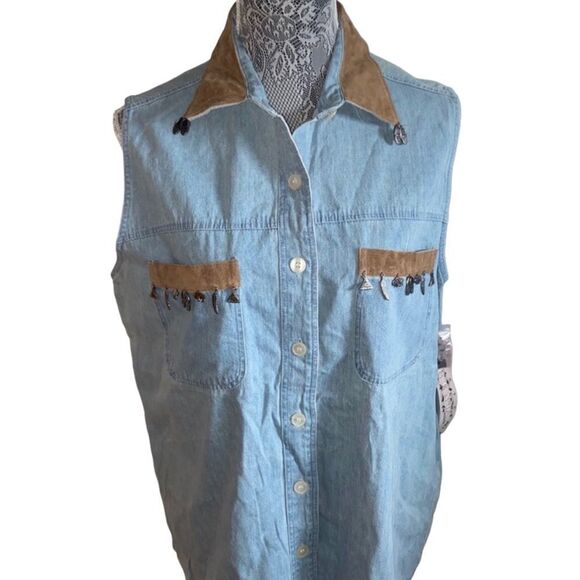 Vintage Country Legends Western style Jean button up top - NWT - Picture 1 of 8